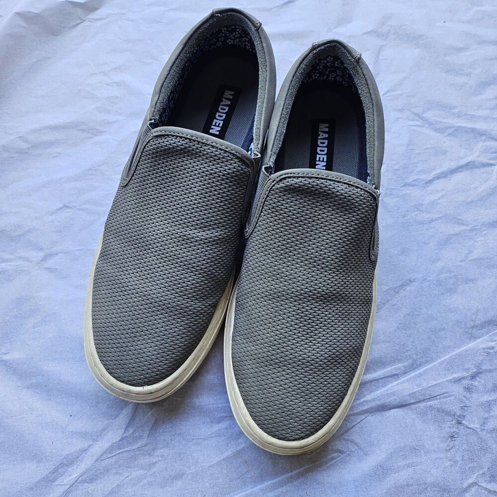 Steve Madden Aveeno Woven Slip On Sneakers Grey Skate Mens 7.5- Brand:...